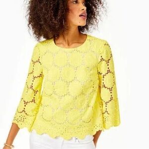 NWT Lilly Pulitzer Mariella scalloped lace top
